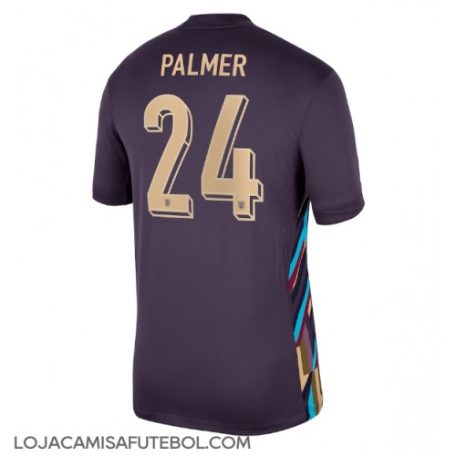 Camisa de Futebol Inglaterra Cole Palmer #24 Equipamento Secundário Europeu 2024 Manga Curta